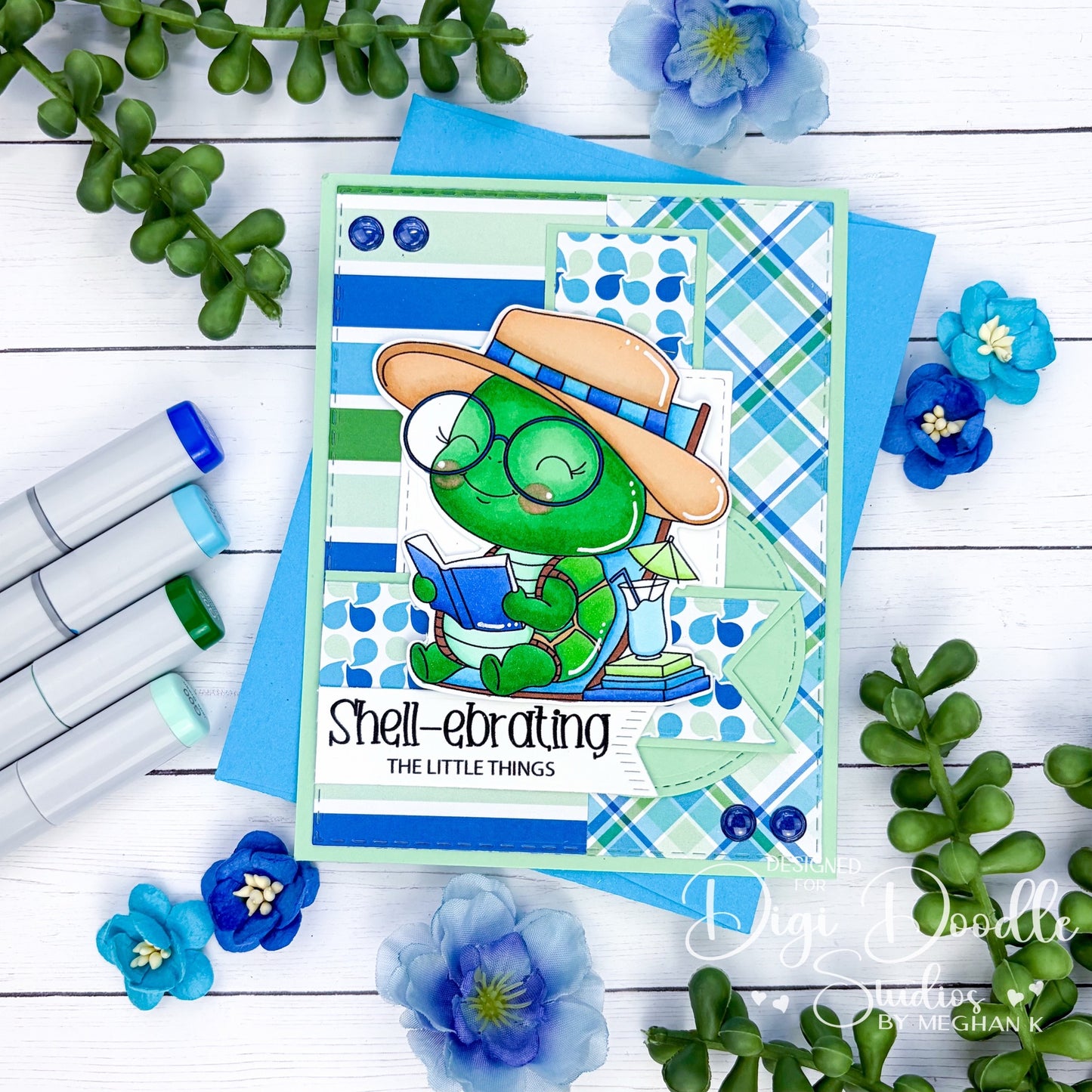 Toby Turtle Tides Digi Stamp