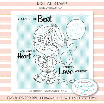 Wally's Love Letters Digi Stamp
