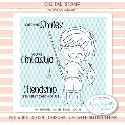 Wylie Reed Fisherboy Digi Stamp