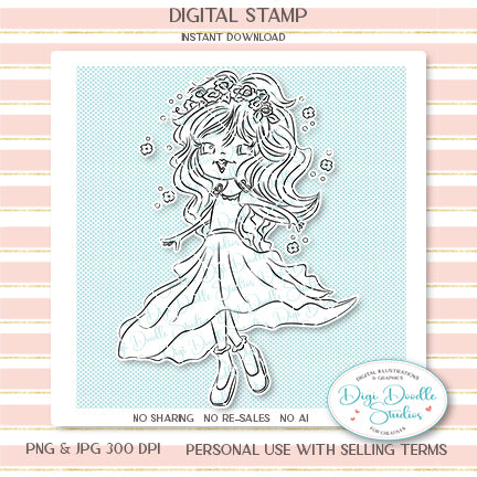 Yasmin Twirl Digi Stamp
