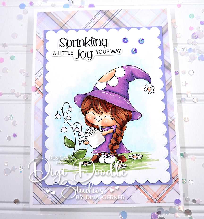 Miss Smuggles Garden Gnome Digi Stamp