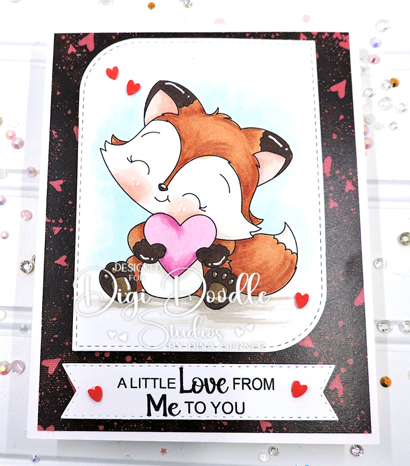 Little Pip Valentine Fox Digi Stamp