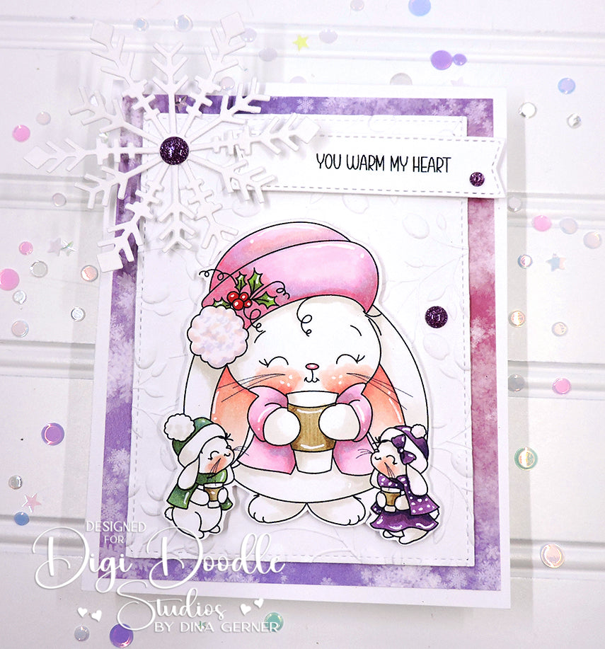 The Snuggleburrow Bunnies Digi Stamp