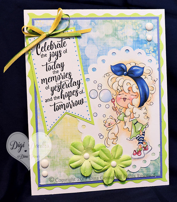 Blowing Bubbles Digi Stamp