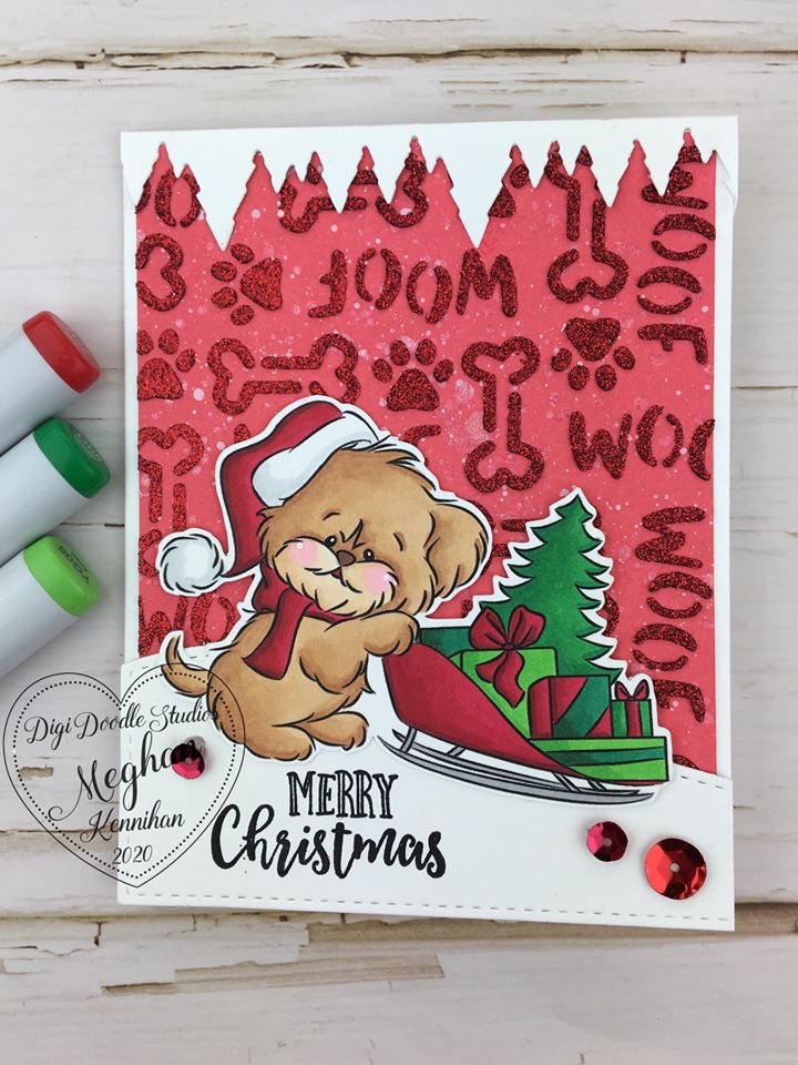 Maddie's Christmas Sled Digi Stamp