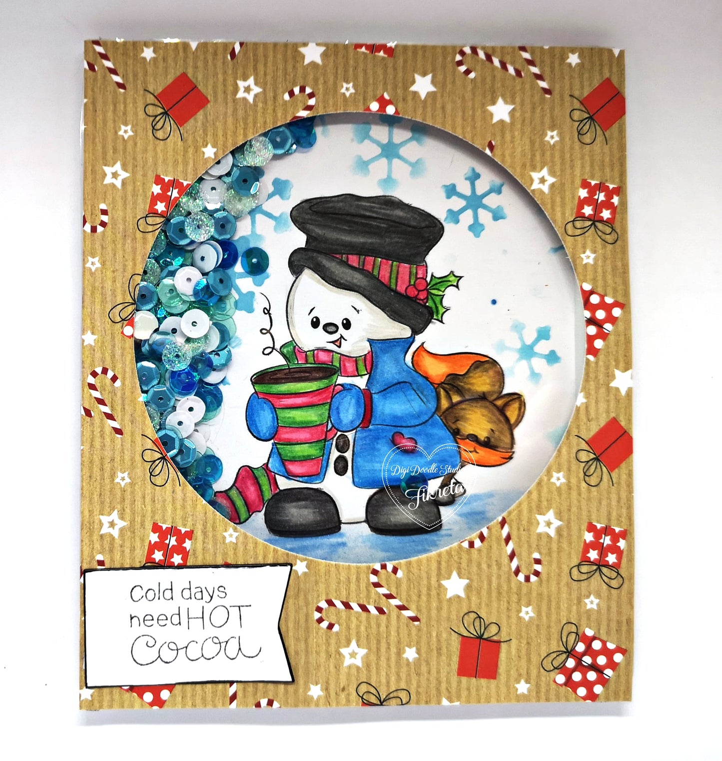 Cocoa Charlie Freeze Snowman Digi Stamp