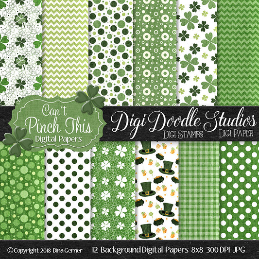 Can't Pinch This St Patrick's Day Digi Doodles Paper