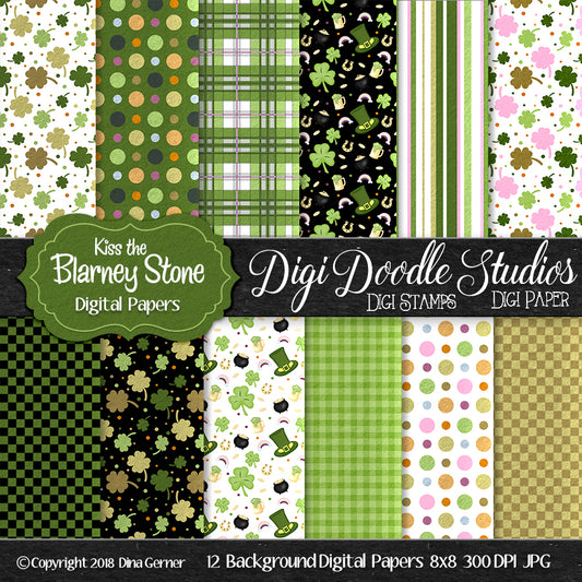 Digi Doodles Kiss the Blarney Stone Digi Papers