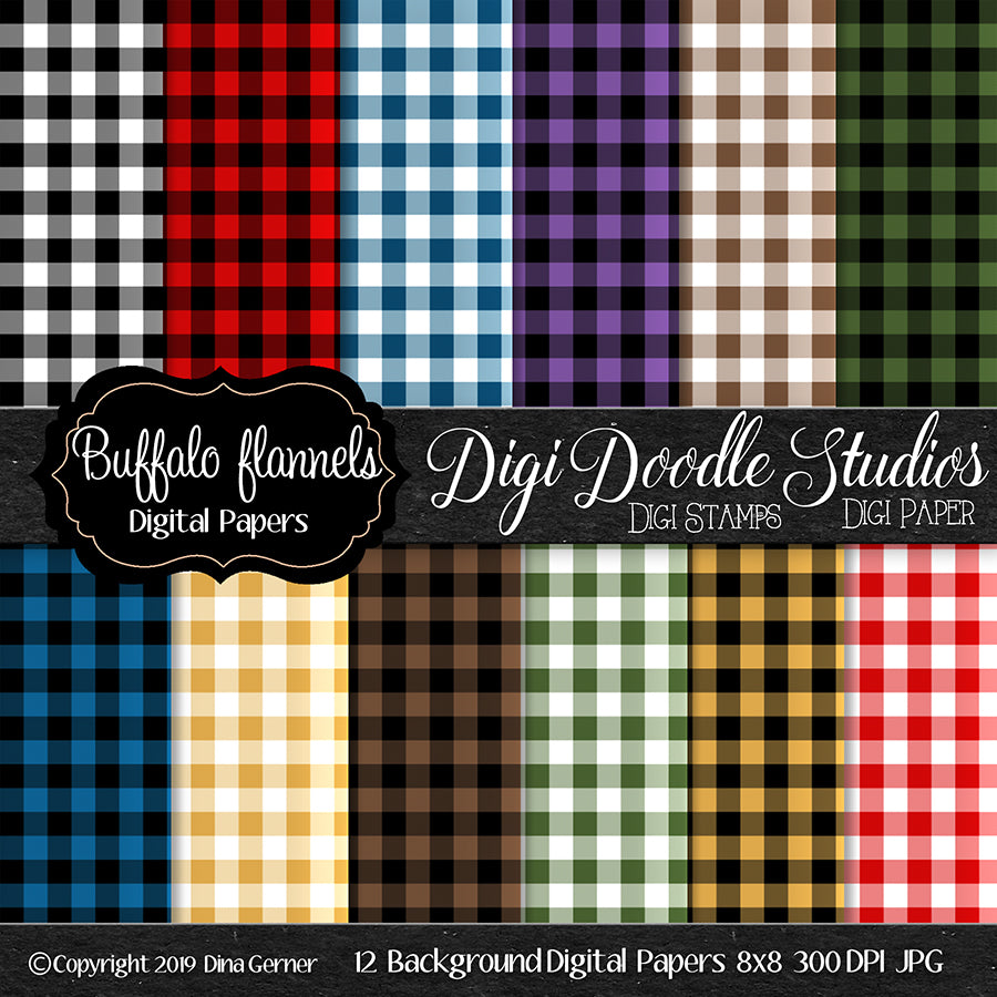 Buffalo Flannels Digi Doodles 8x8 Digi Paper Pack