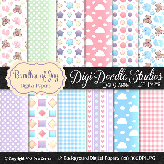 Bundles of Joy Pattern Digi Background Paper