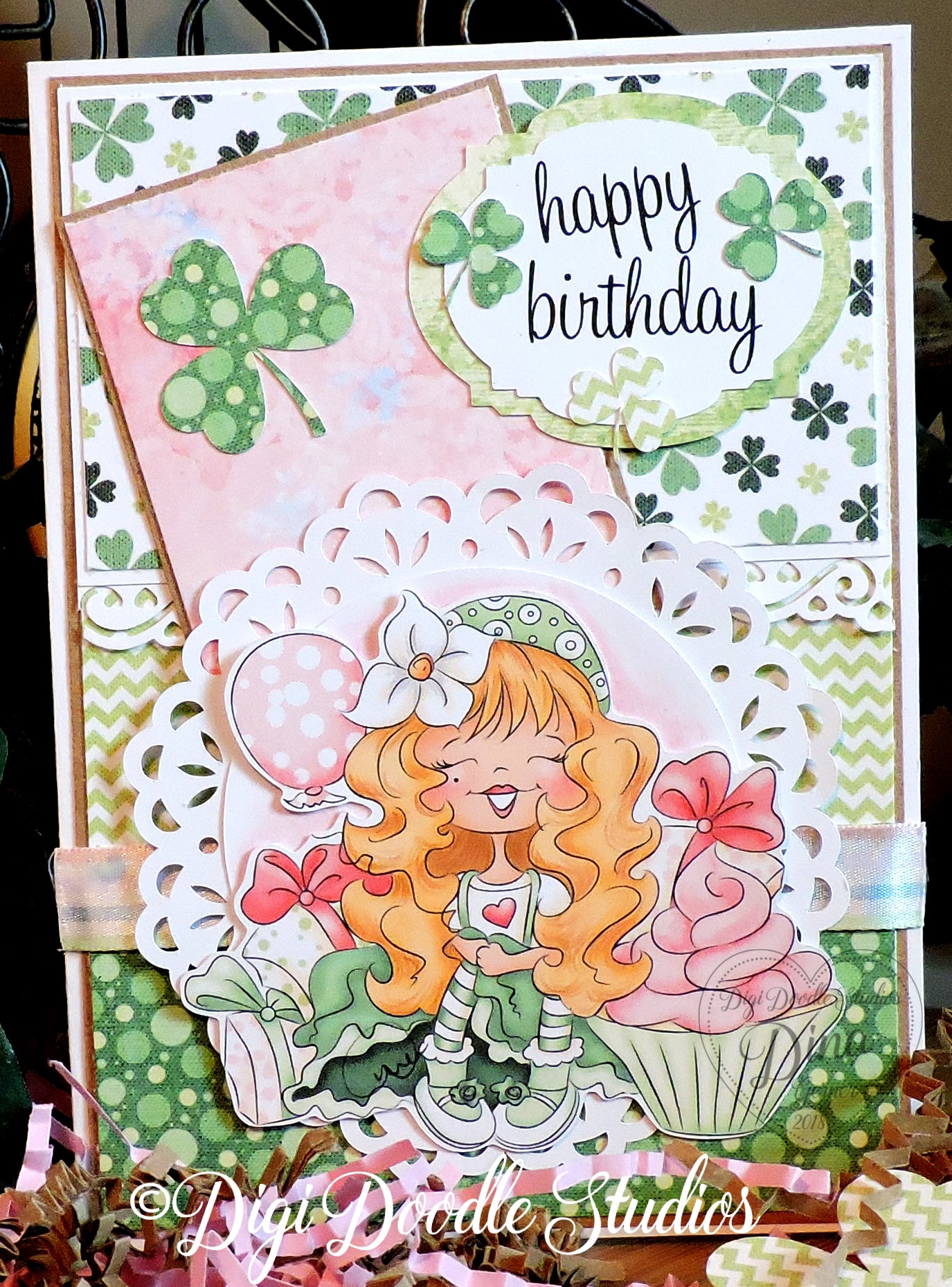 Rosie Cupcake Birthday Digi Stamp