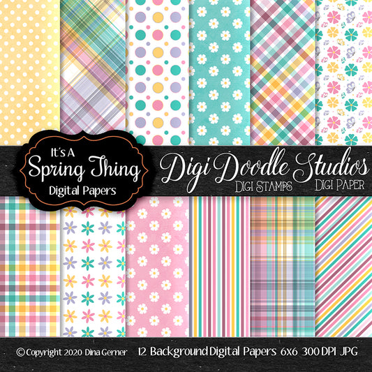 It's A Spring Thing 6x6 Digi Doodles Digi Paper Pack