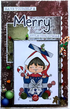 Elf Gift Surprise Digi Stamp