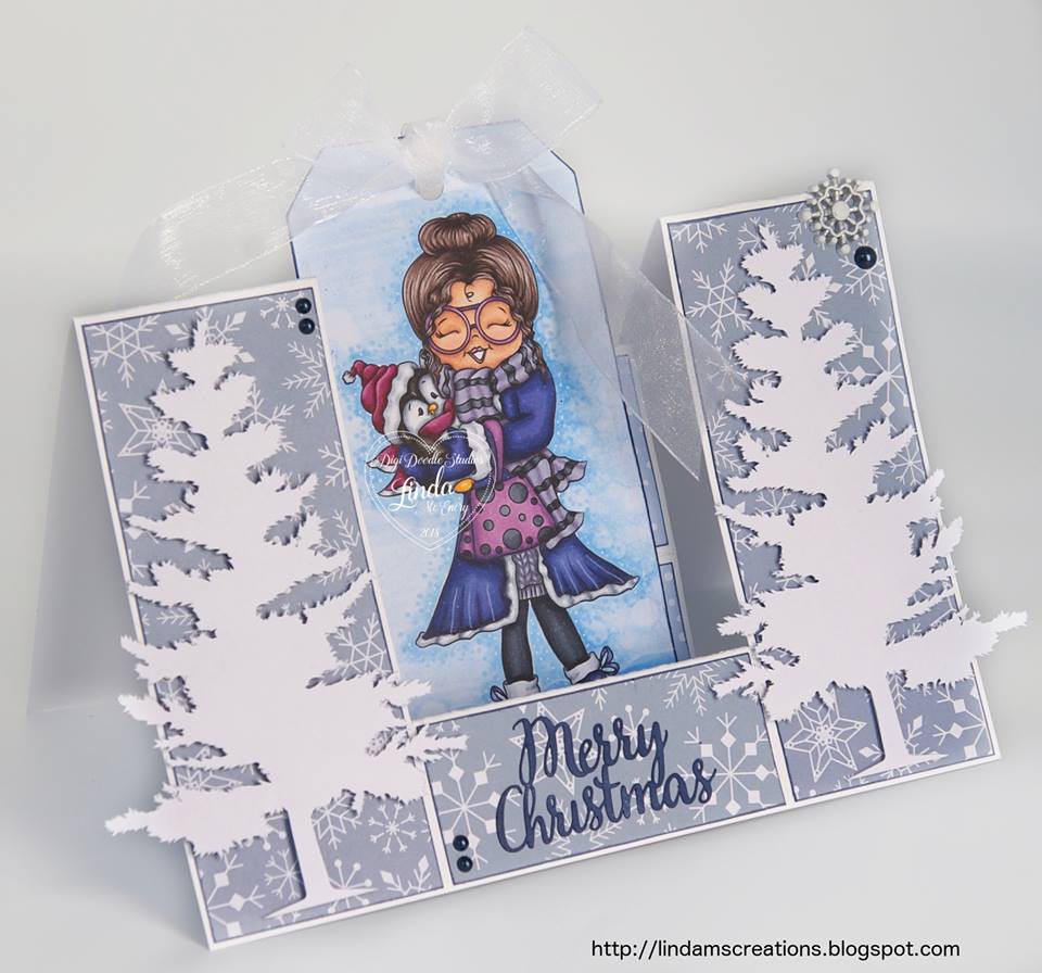 Emma & Puddles Winter Christmas Digi Stamp