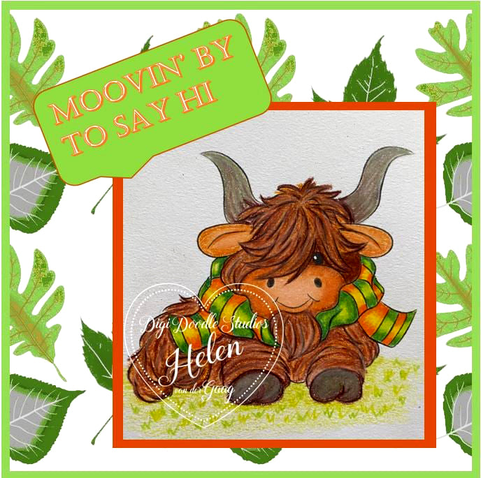 Highland Finn Scottish Highland Cow Digi Stamp