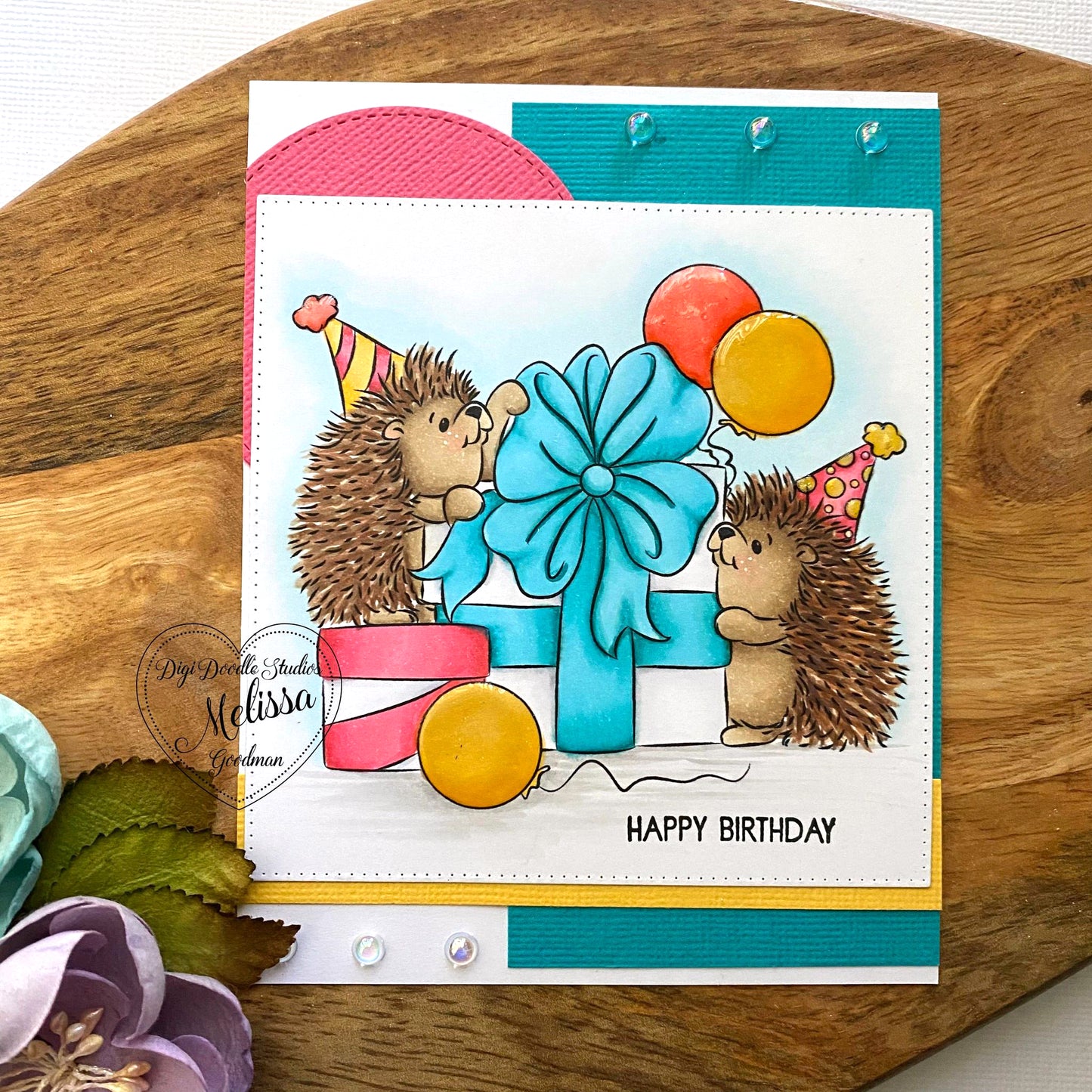 Hedgie Party Digi Stamp