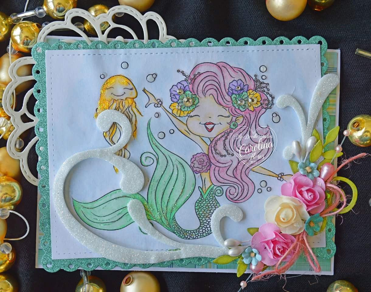 Marina Mermaid Digi Stamp