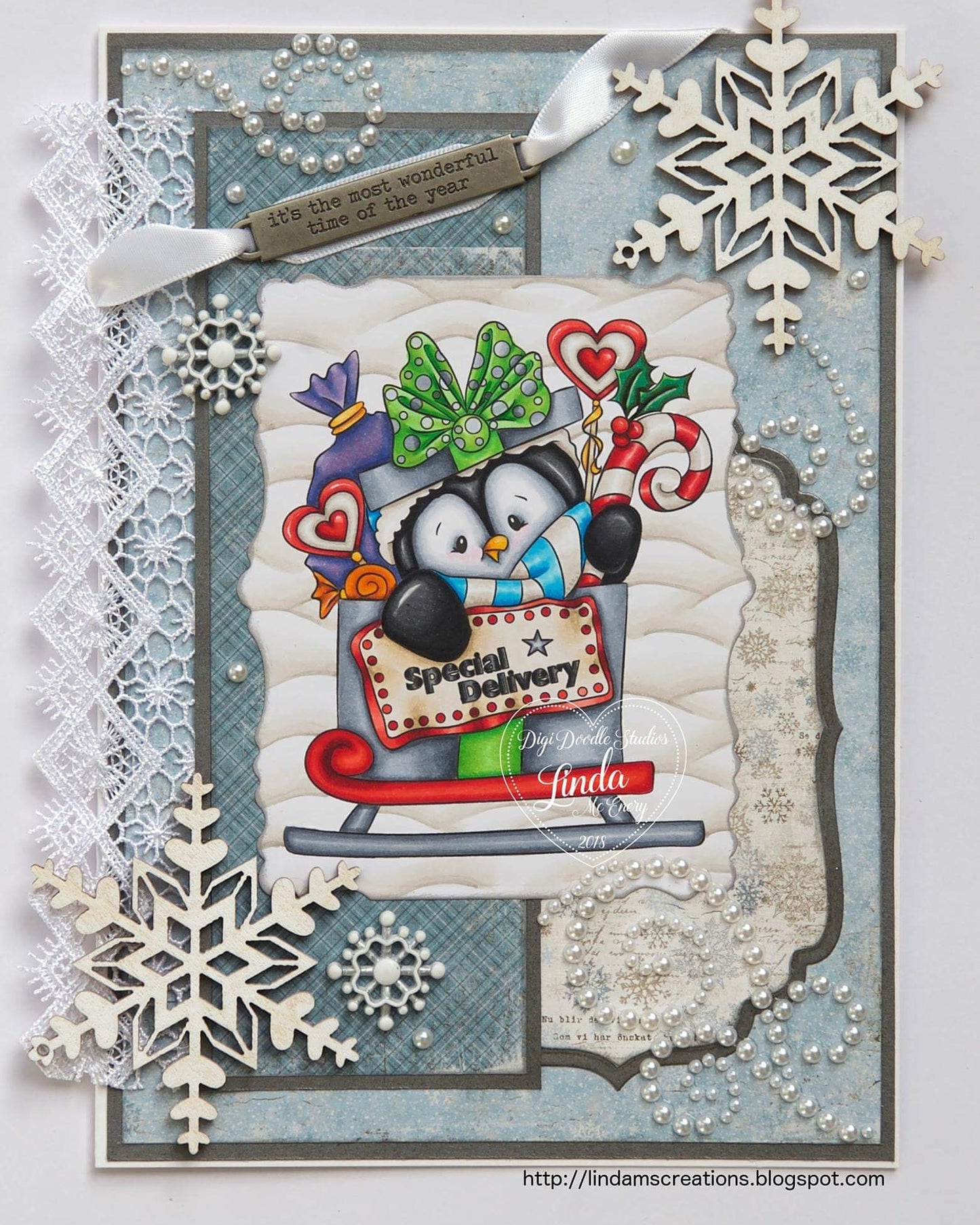 Penguin Wobbles Special Delivery Digi Stamp
