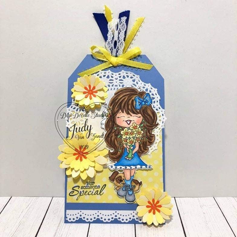 Keira and Her Puppy Digi Stamp