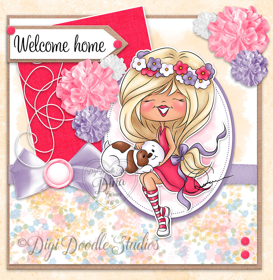Kenzie & Kona Lap Dog Digi Stamp