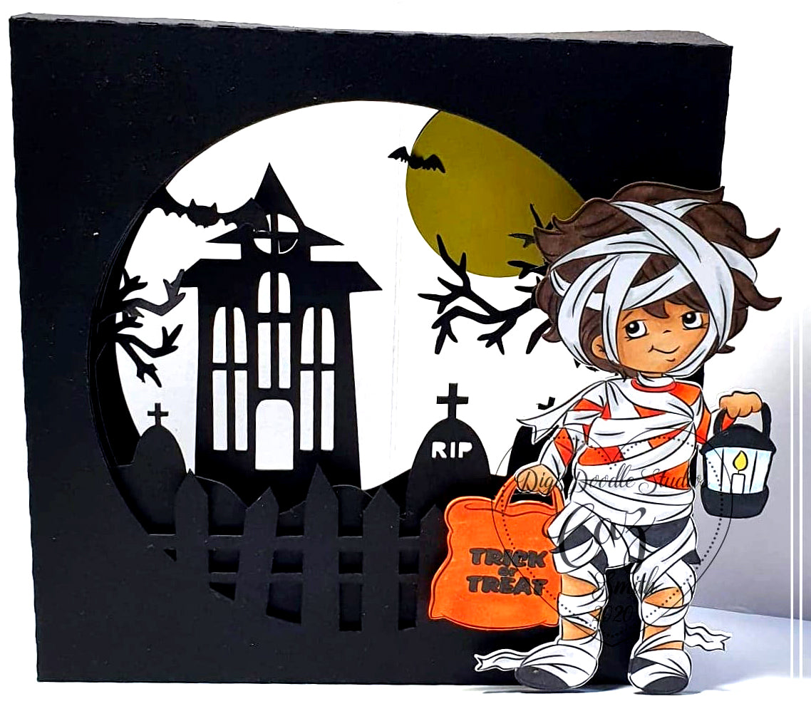 Manny Mummy Halloween Digi Stamp