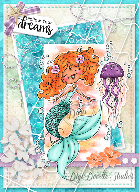 Mishell Mermaid Digi Stamp