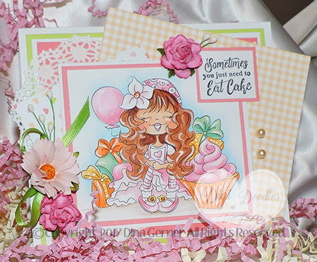 Rosie Cupcake Birthday Digi Stamp