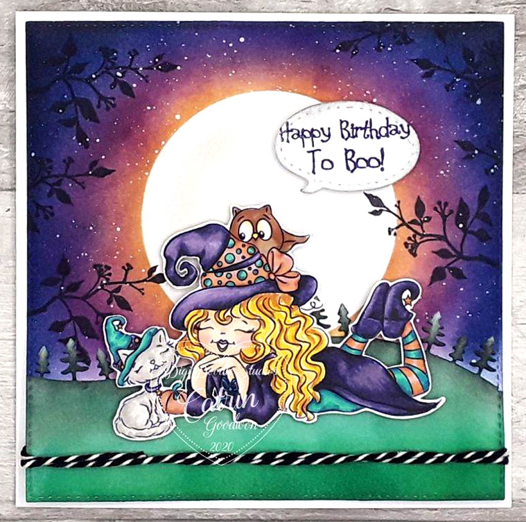 Salem Furrgie & Cleo Halloween Digi Stamp