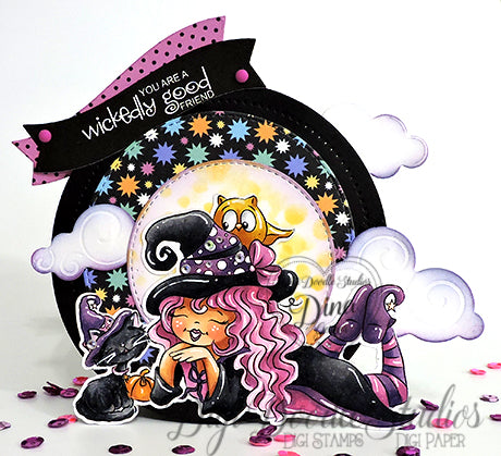Salem Furrgie & Cleo Halloween Digi Stamp