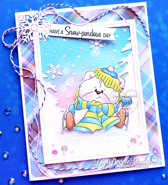 Sammi Skater Bear Digi Stamp
