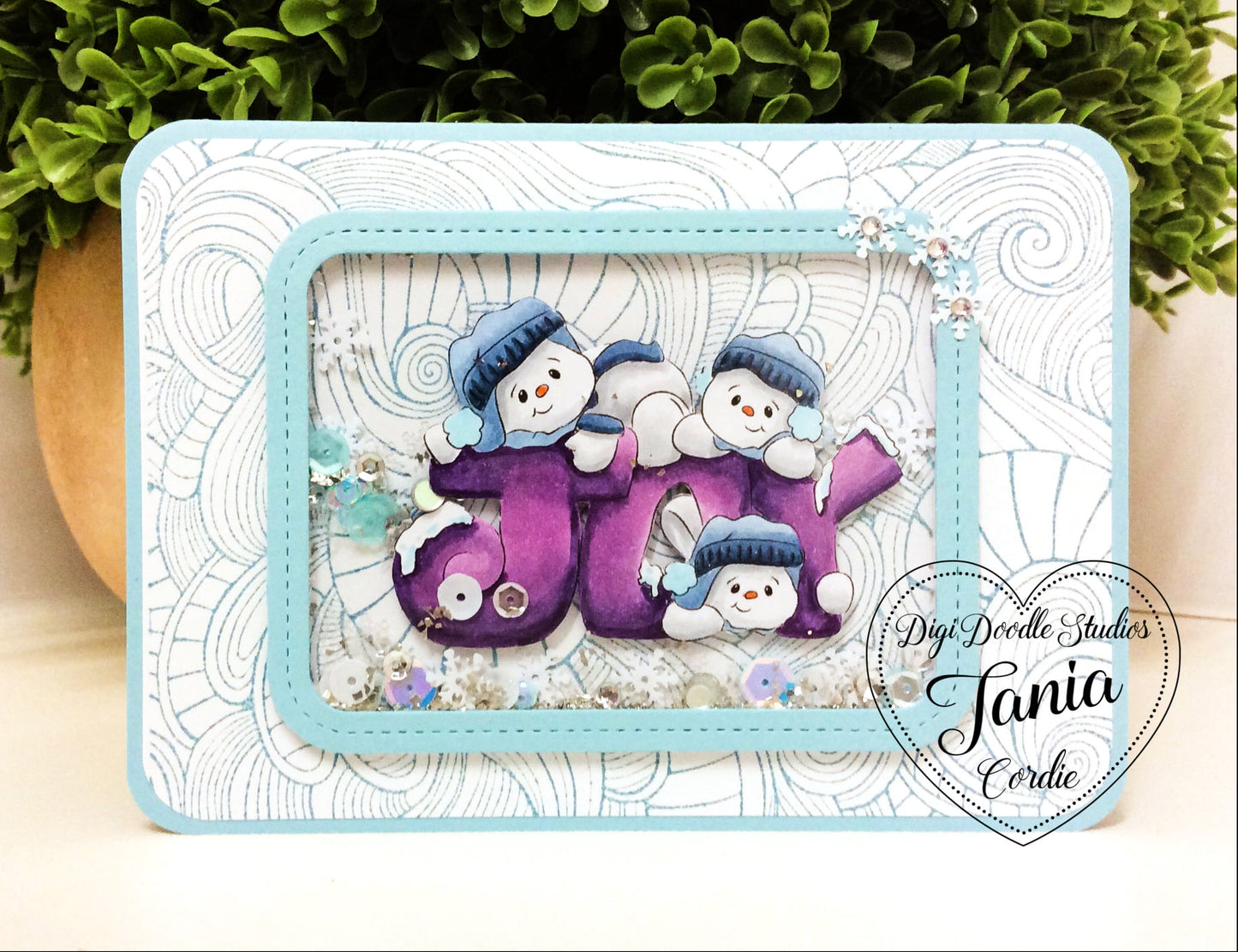 Sparkle Glitter & Joy Snowmen Digi Stamp