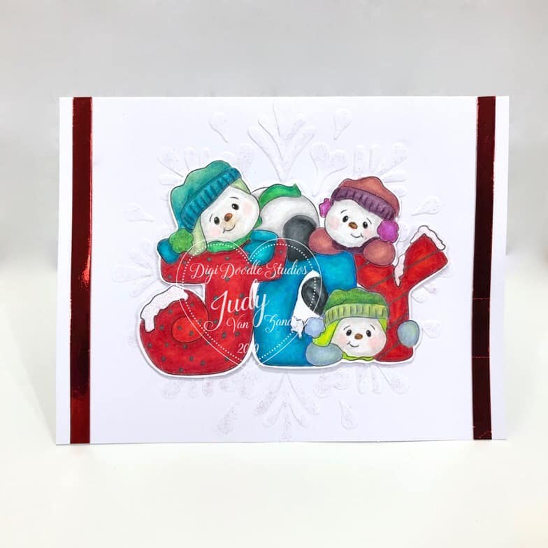 Sparkle Glitter & Joy Snowmen Digi Stamp