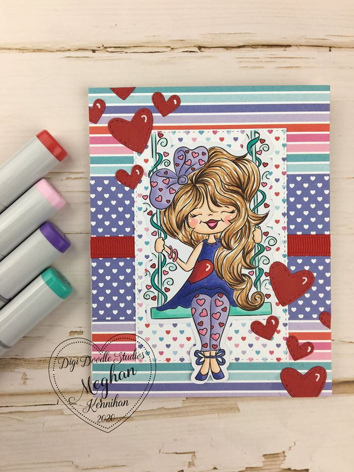 Swinging Hearts Digi Stamp