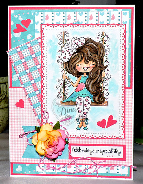 Swinging Hearts Digi Stamp