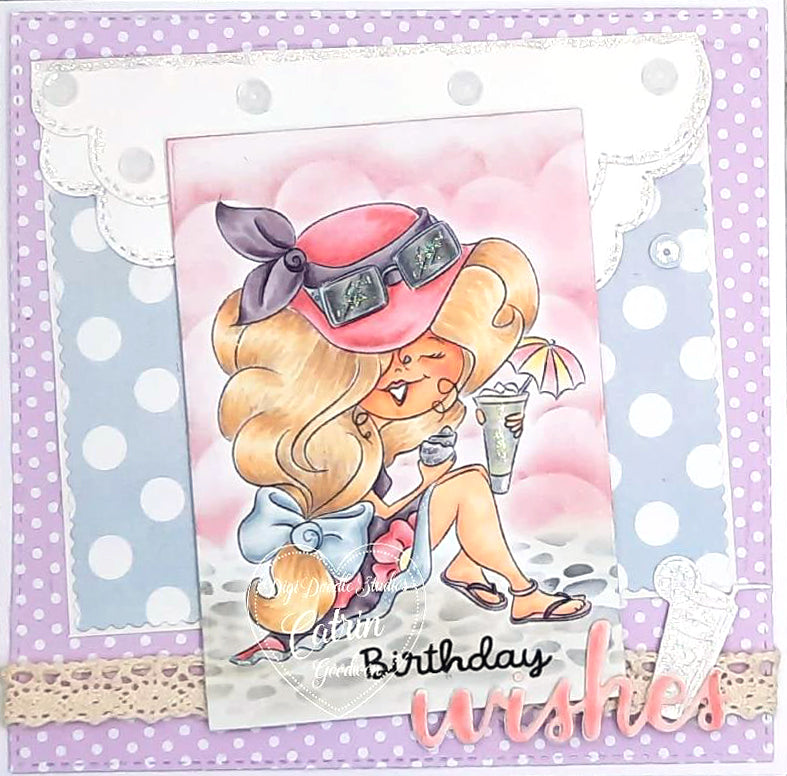 Vivienne Beach Girl Digi Stamp